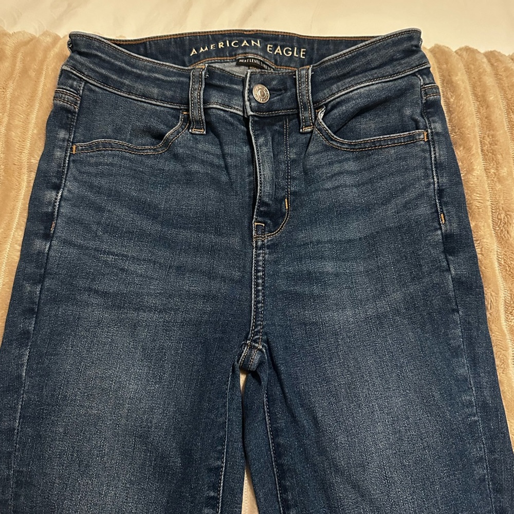 American Eagle Outfitters Women's Dark Blue High Rise Jeans